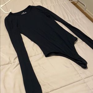 black ribbed hollister bodysuit